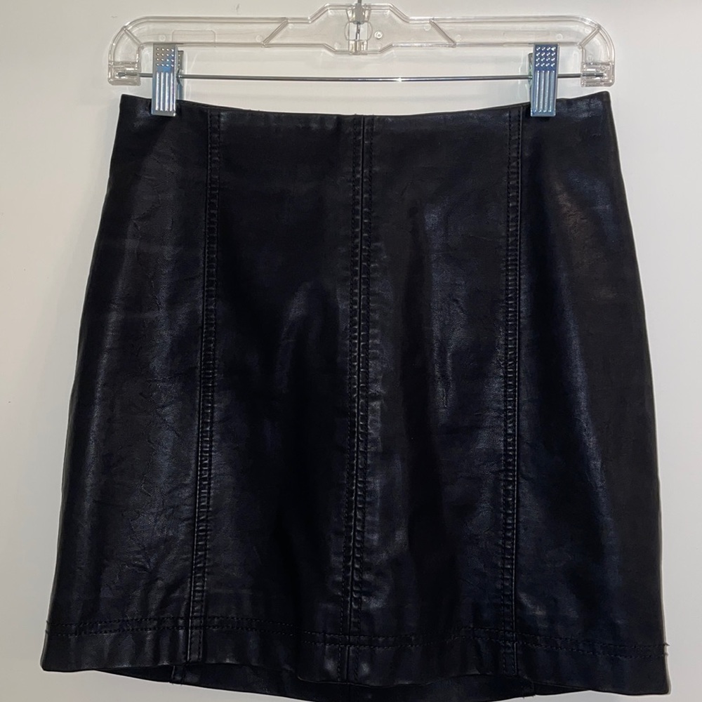 Free people faux leather mini skirt